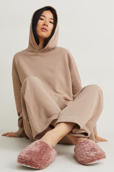 Donna - Pantofole di ecopelliccia - rosa scuro