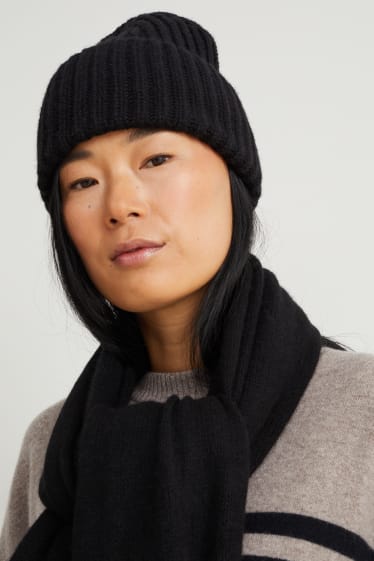 Donna - Berretto con cashmere - nero