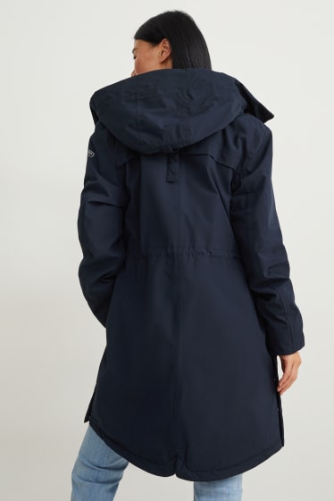 Women - Rain jacket with hood - dark blue