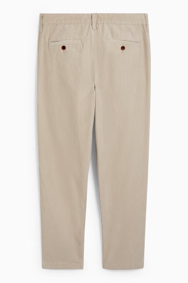 Pánské - Manšestrové kalhoty chino - tapered fit - světle béžová