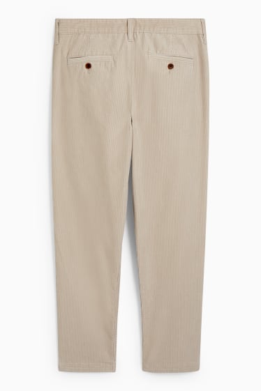 Hommes - Chino en velours côtelé - tapered fit - beige clair