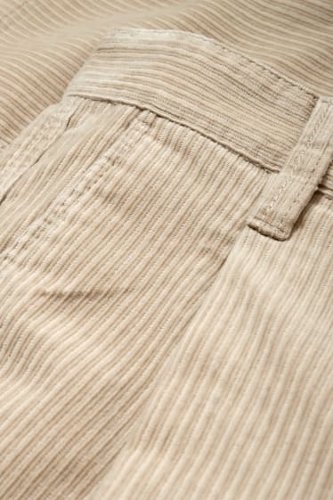 Hommes - Chino en velours côtelé - tapered fit - beige clair