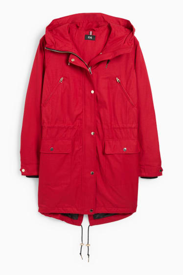 Donna - Parka con cappuccio - rosso