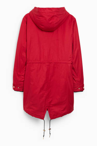 Dames - Parka met capuchon - rood