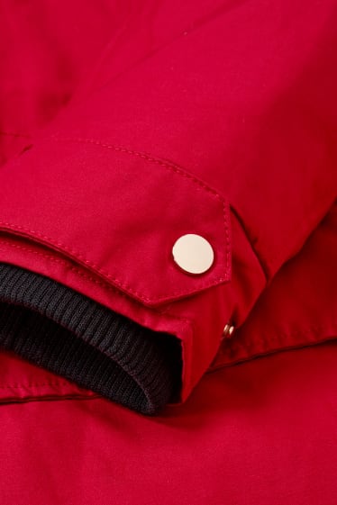 Dames - Parka met capuchon - rood