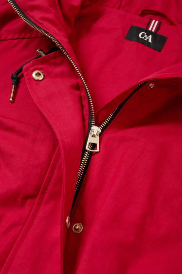 Dames - Parka met capuchon - rood