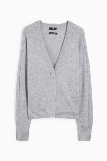 Damen - Strickjacke - Woll-Mix - grau