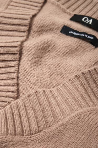 Women - Slipover - wool blend - light beige