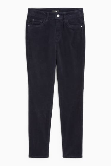 Damen - Cordhose - High Waist - Straight Fit - dunkelblau