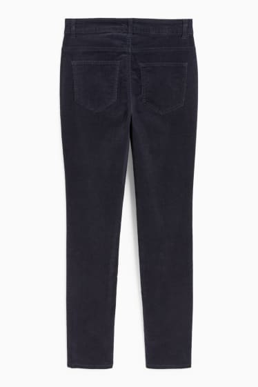 Damen - Cordhose - High Waist - Straight Fit - dunkelblau