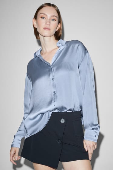 Teens & young adults - CLOCKHOUSE - satin blouse - blue