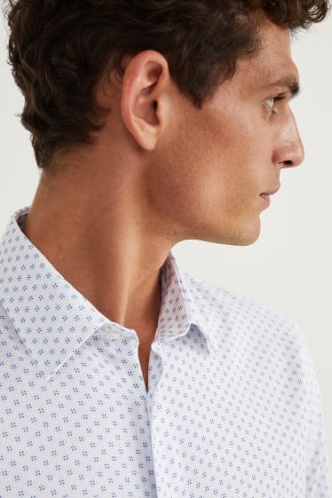 Hombre - Camisa de oficina - regular fit - Kent - de planchado fácil - blanco