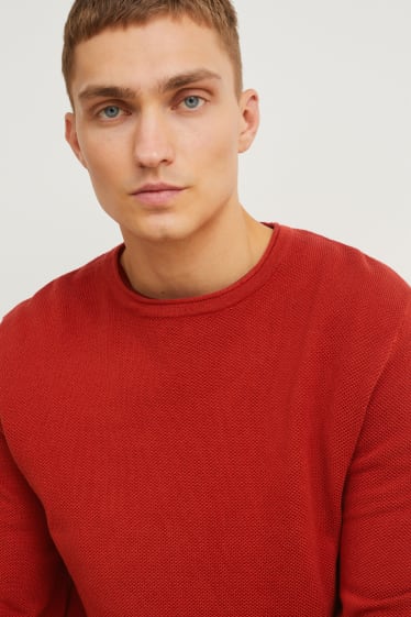 Hommes - Pull - orange foncé
