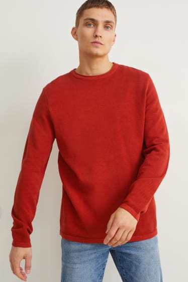 Hommes - Pull - orange foncé