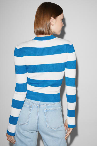 Kobiety - CLOCKHOUSE - sweter - w paski - niebieski / biały