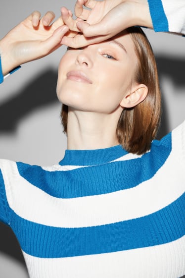 Kobiety - CLOCKHOUSE - sweter - w paski - niebieski / biały