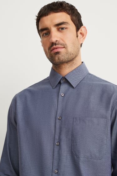 Hombre - Camisa Oxford - regular fit - Kent - de planchado fácil - azul oscuro