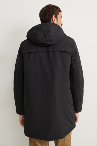 Herren - Regenjacke mit Kapuze - wasserdicht - schwarz