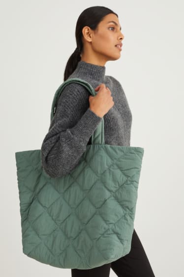 Dames - Shopper - donkergroen