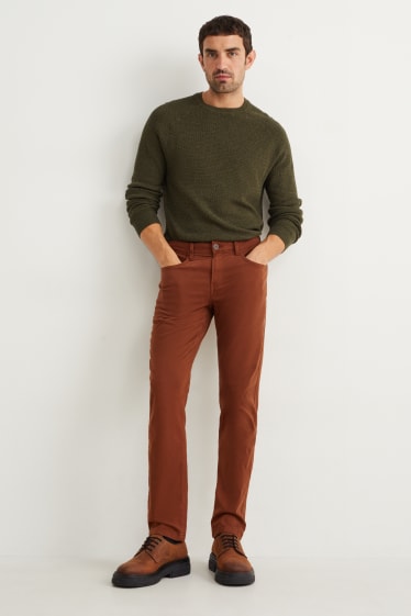 Hommes - Pantalon - slim fit - Flex - marron