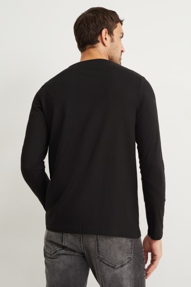 Herren - Langarmshirt - schwarz