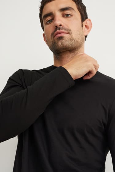 Herren - Langarmshirt - schwarz