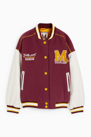 Children - Fleece bomber jacket - bordeaux