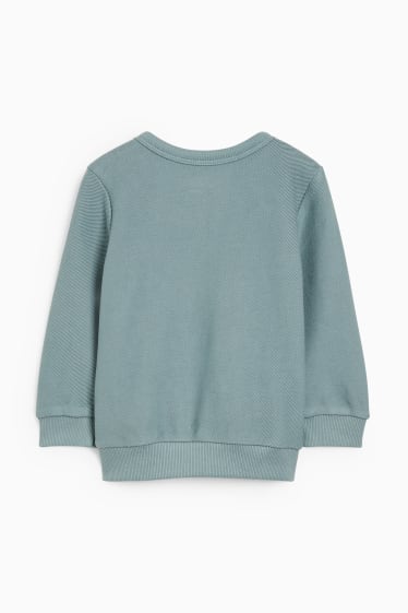 Bébés garçons - Dinosaures - sweat bébé - bleu pétrole