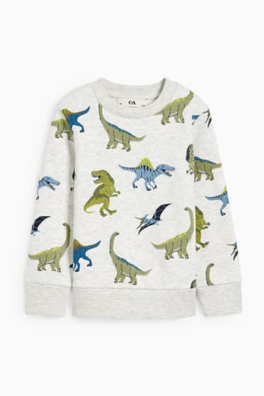 Kinderen: jongens - Dino - sweatshirt - licht grijs-mix