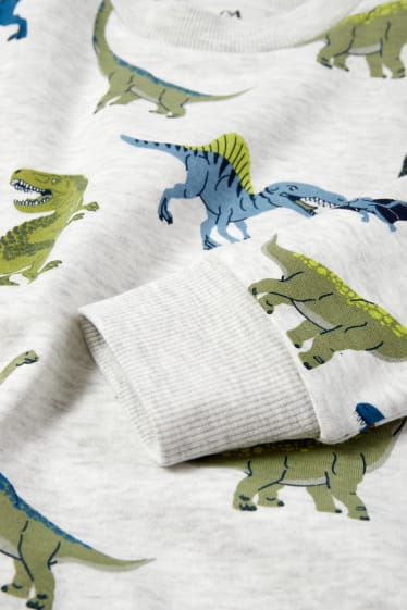 Kinderen: jongens - Dino - sweatshirt - licht grijs-mix