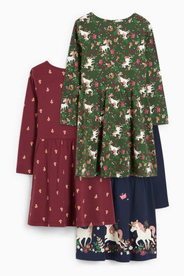Nena - Paquet de 3 - unicorn - vestit - blau fosc