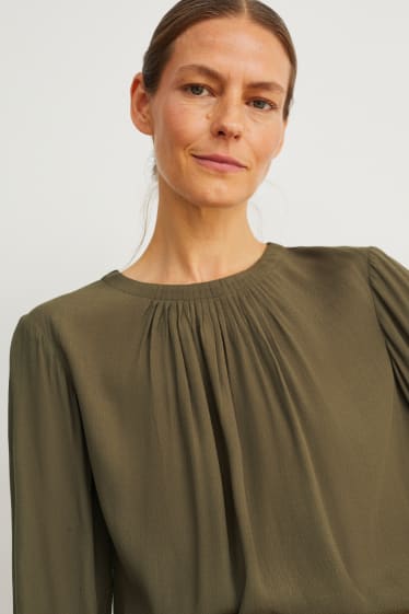 Damen - Business-Bluse - dunkelgrün