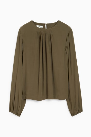 Damen - Business-Bluse - dunkelgrün