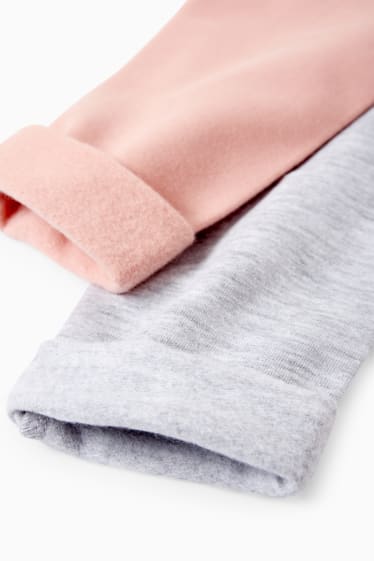 Kinderen: meisjes - Set van 2 - thermolegging - roze