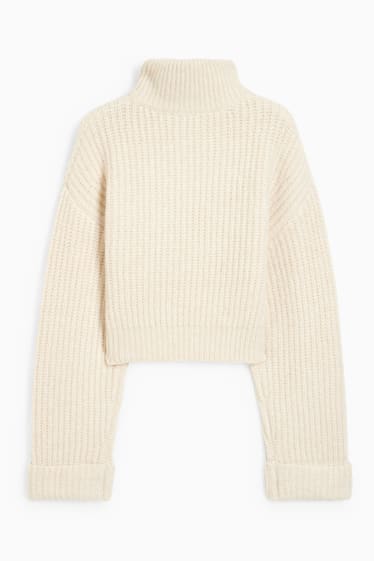Dona - CLOCKHOUSE - jersei crop - blanc trencat