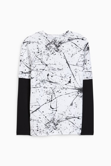 Bambini - Maglia a maniche lunghe - effetto sovrapposto - bianco