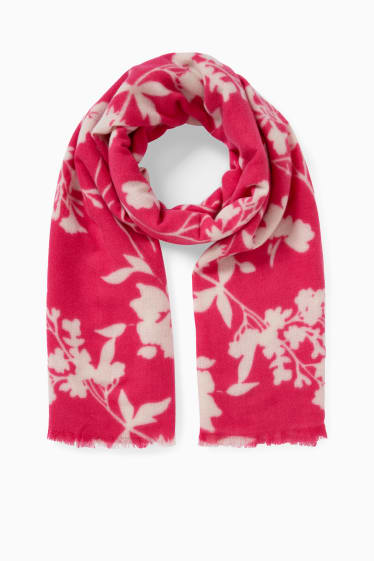 Damen - Schal - geblümt - pink