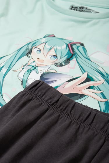 Niños - Hatsune Miku - pijama - 2 piezas - verde menta