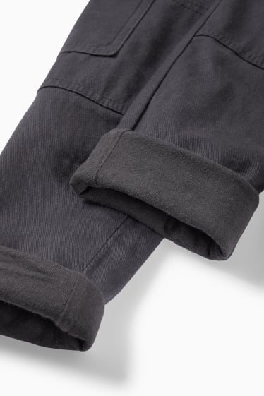 Enfants - Pantalon cargo doublé - gris foncé