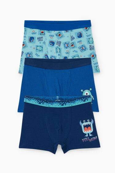 Kinderen - Set van 3 - boxershorts - turquoise