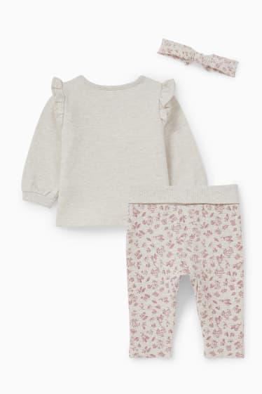 Baby: meisjes - Bambi - baby-outfit - 3-delig - beige