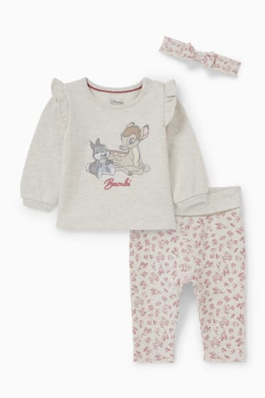 Baby: meisjes - Bambi - baby-outfit - 3-delig - beige