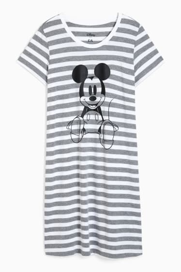 Damen - Nachthemd - Micky Maus - weiß / grau