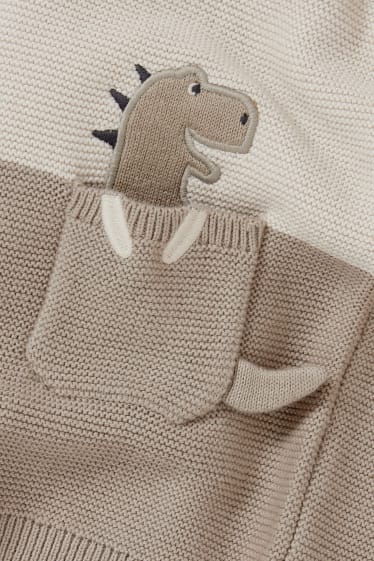 Babies - Dinosaur - baby jumper - light beige