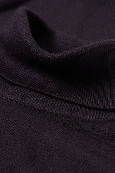 Damen - Basic-Rollkragenpullover - schwarz