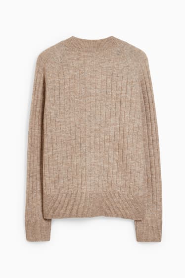 Damen - Strickjacke - taupe