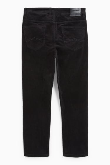 Pánské - Manšestrové kalhoty - regular fit - černá