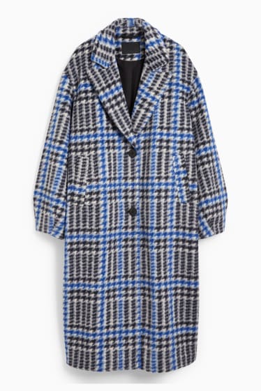 Women - Coat - patterned - dark blue