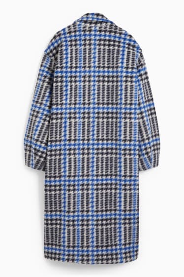 Women - Coat - patterned - dark blue