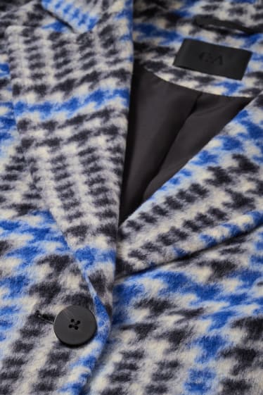 Women - Coat - patterned - dark blue
